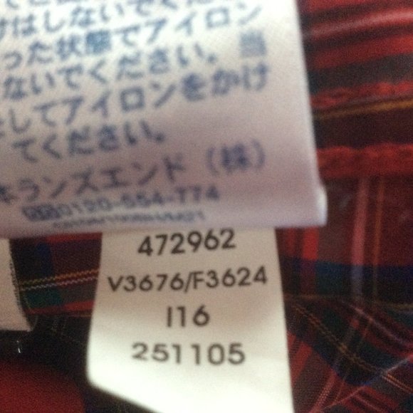 Lands' End Tartan Red Plaid Long Sleeve No Iron Supima Popover Blouse Size 6 - Picture 7 of 7